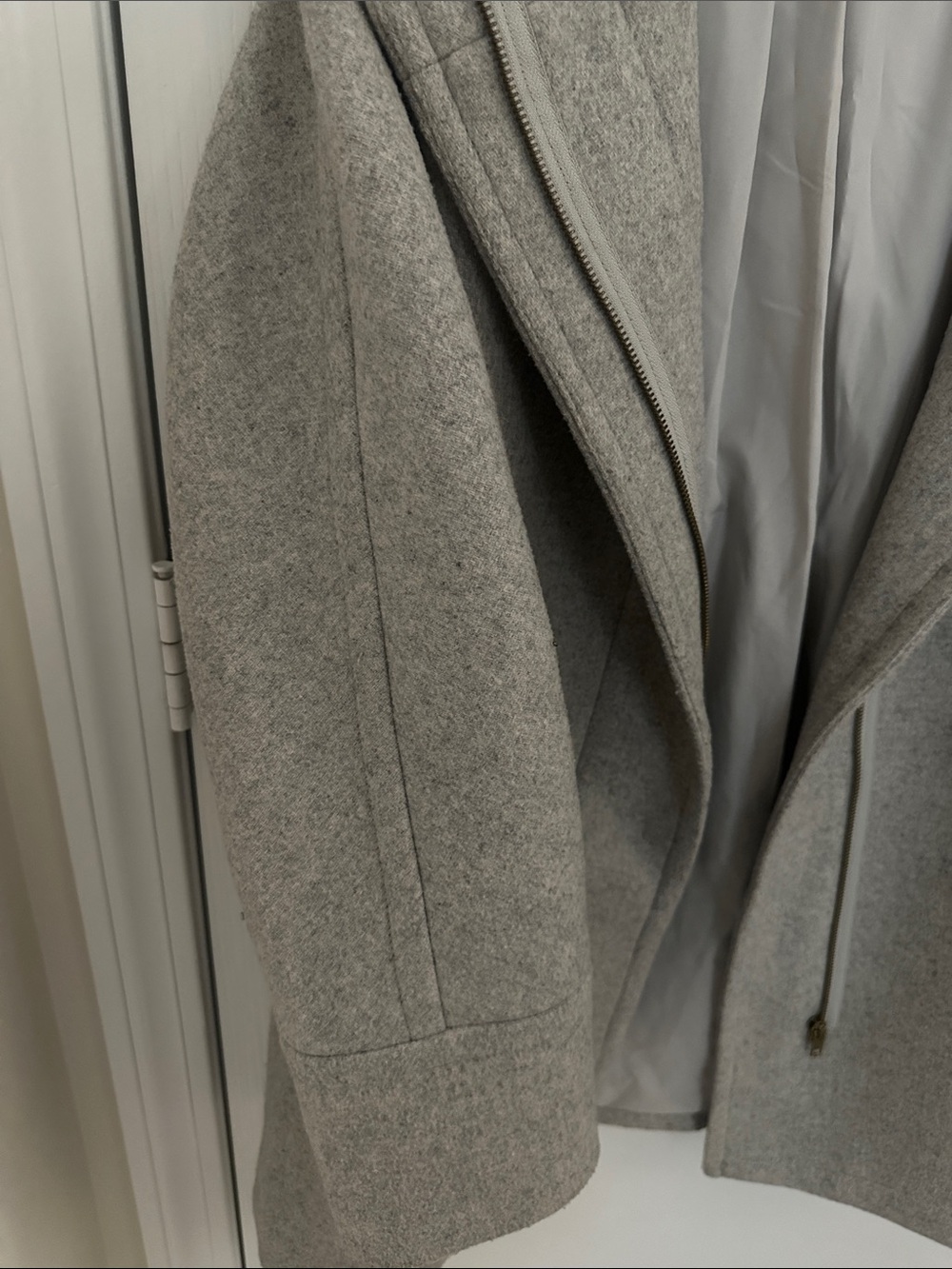 J. Crew Light Gray Wool Blend Peacoat with Shawl Collar - Picture 6 of 9